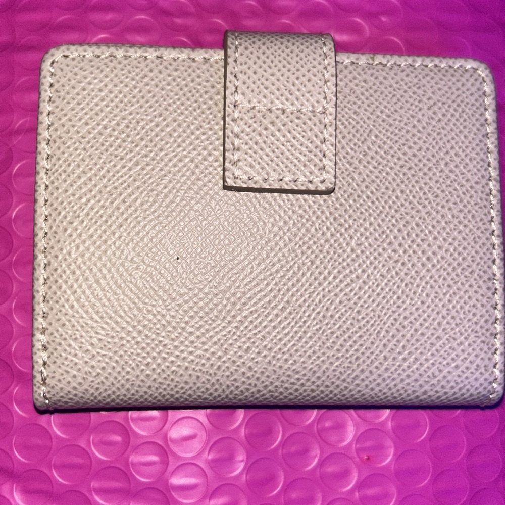 Dooney and Bourke wallet tan/beige with silver hardware, EUC - Picture 2 of 9